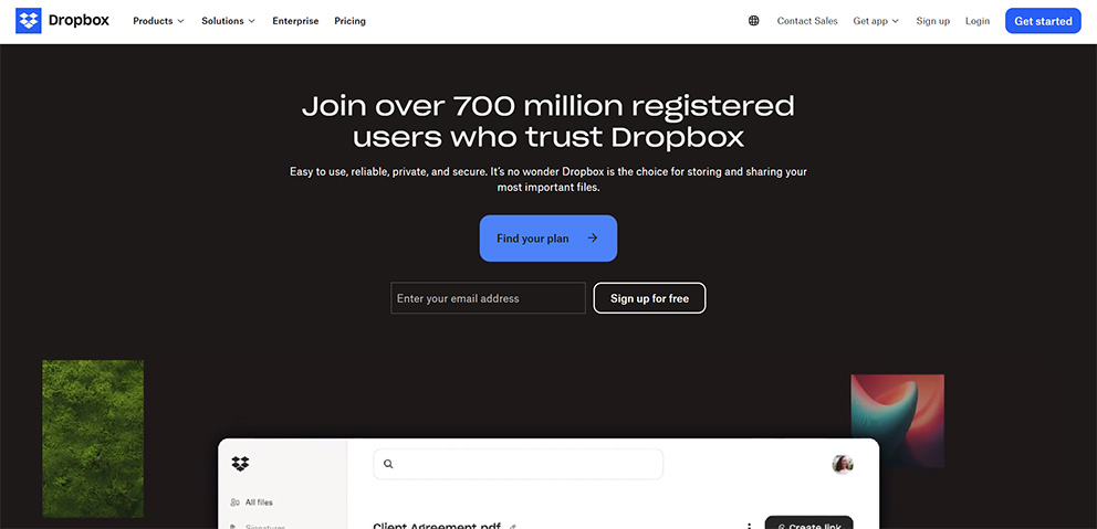 drop box-website