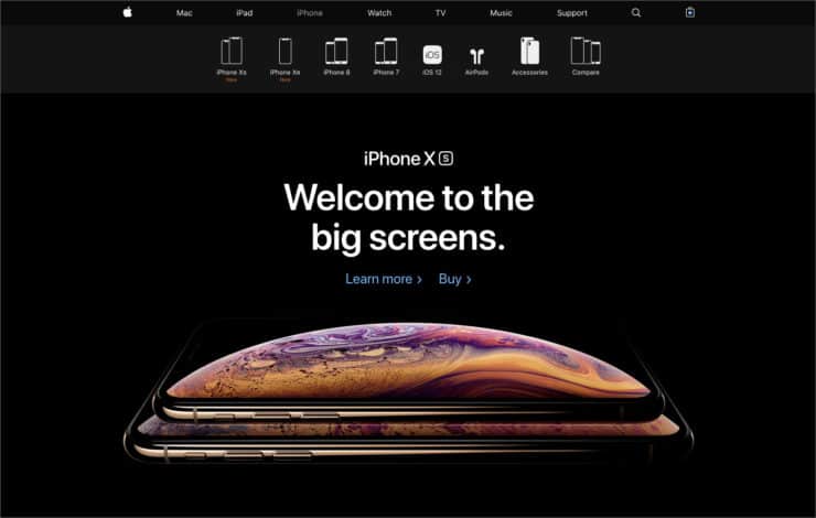whitespace-web design in Apple